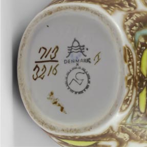 Royal Copenhagen/Aluminia Baca vase  markings